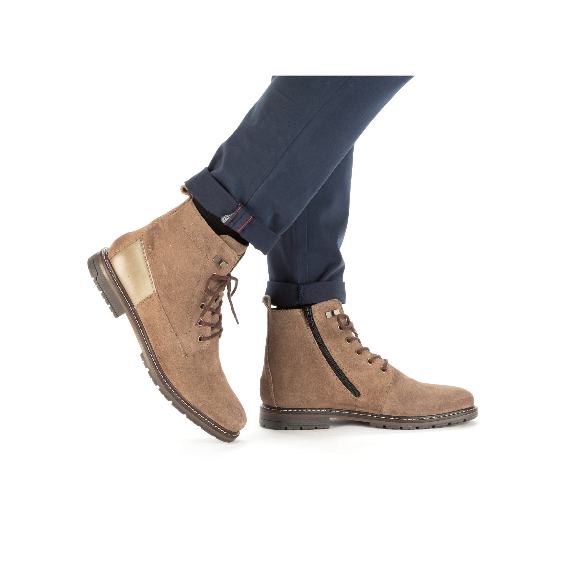 Brown Zip Boots for Men | Rieker 13730-64
