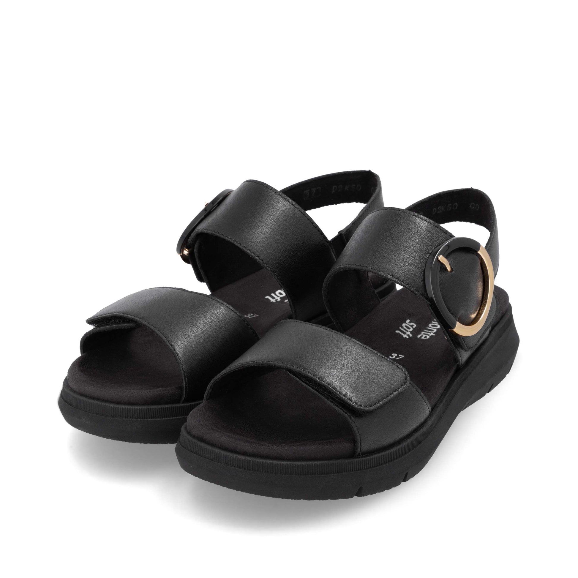 Black Hook & Loop Sandals for Women | Remonte D2K50-00