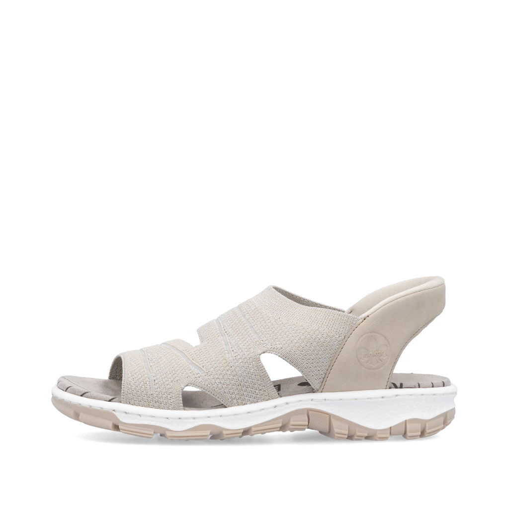 Beige Elasticated Sandals for Women | Rieker 68895-64