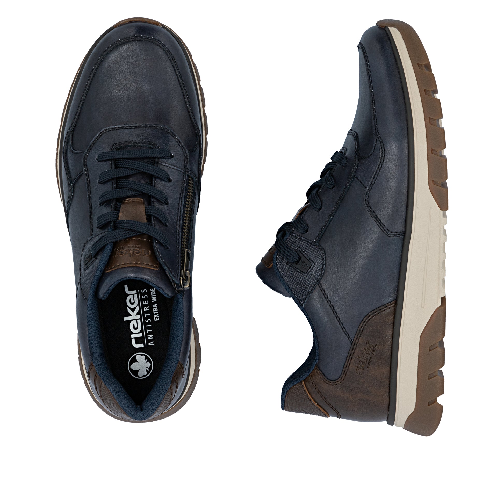 Blue Zip Shoes for Men | Rieker B9301-14
