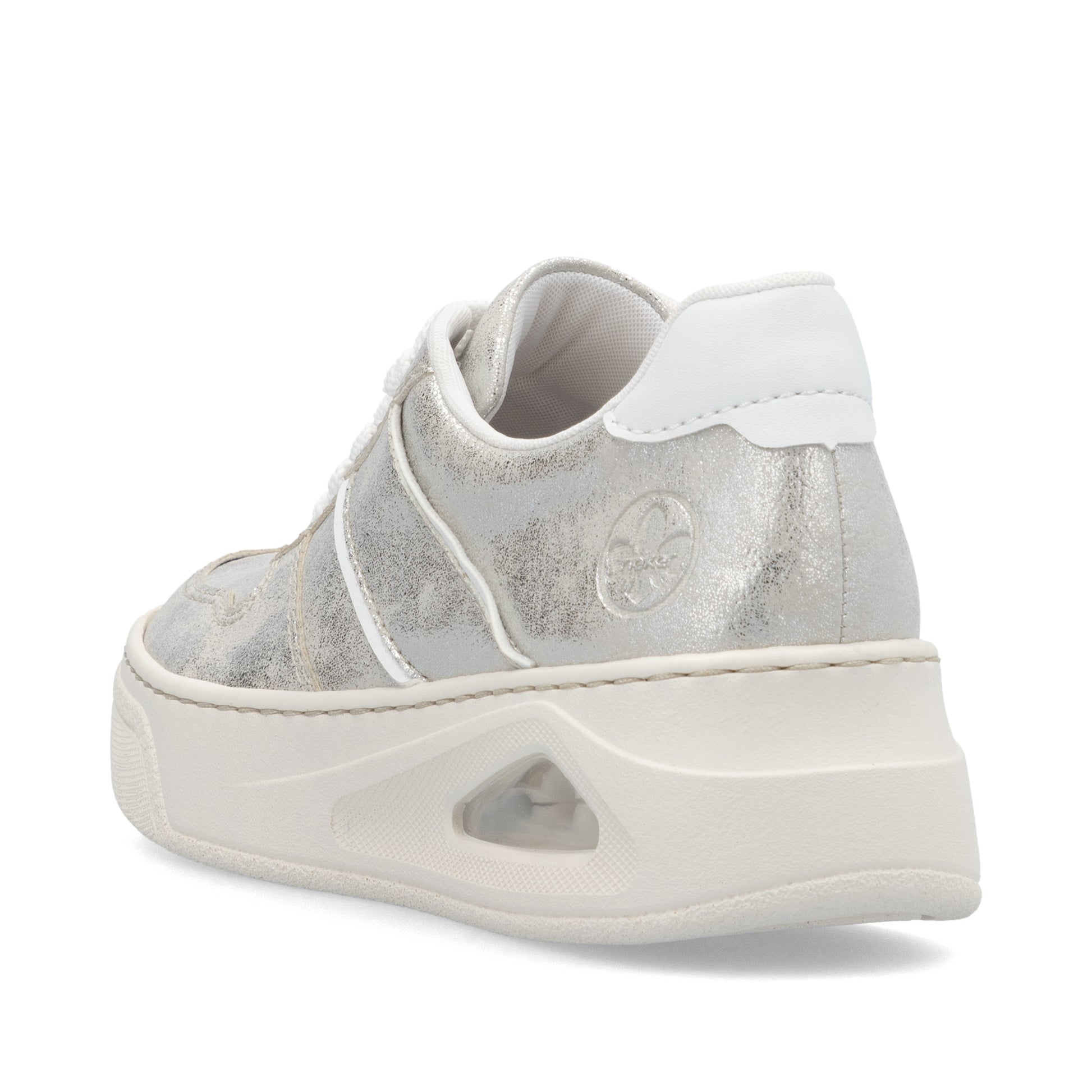 Silver/Platinum Elasticated Shoes for Women | Rieker N6402-40