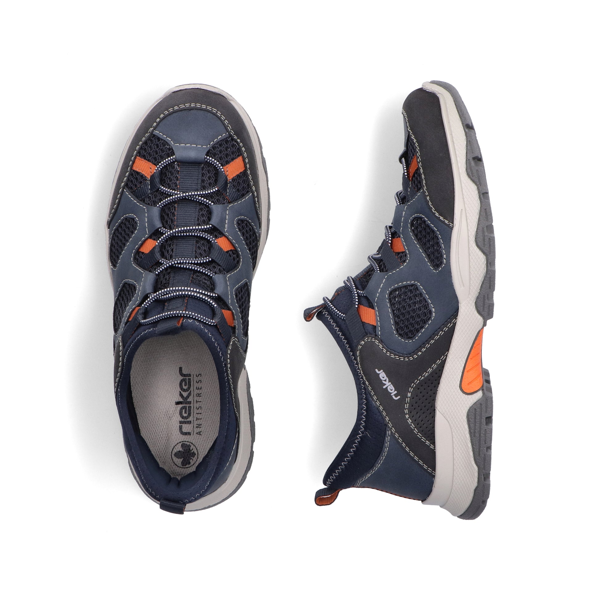 Blue Elasticated Shoes for Men | Rieker B8350-14