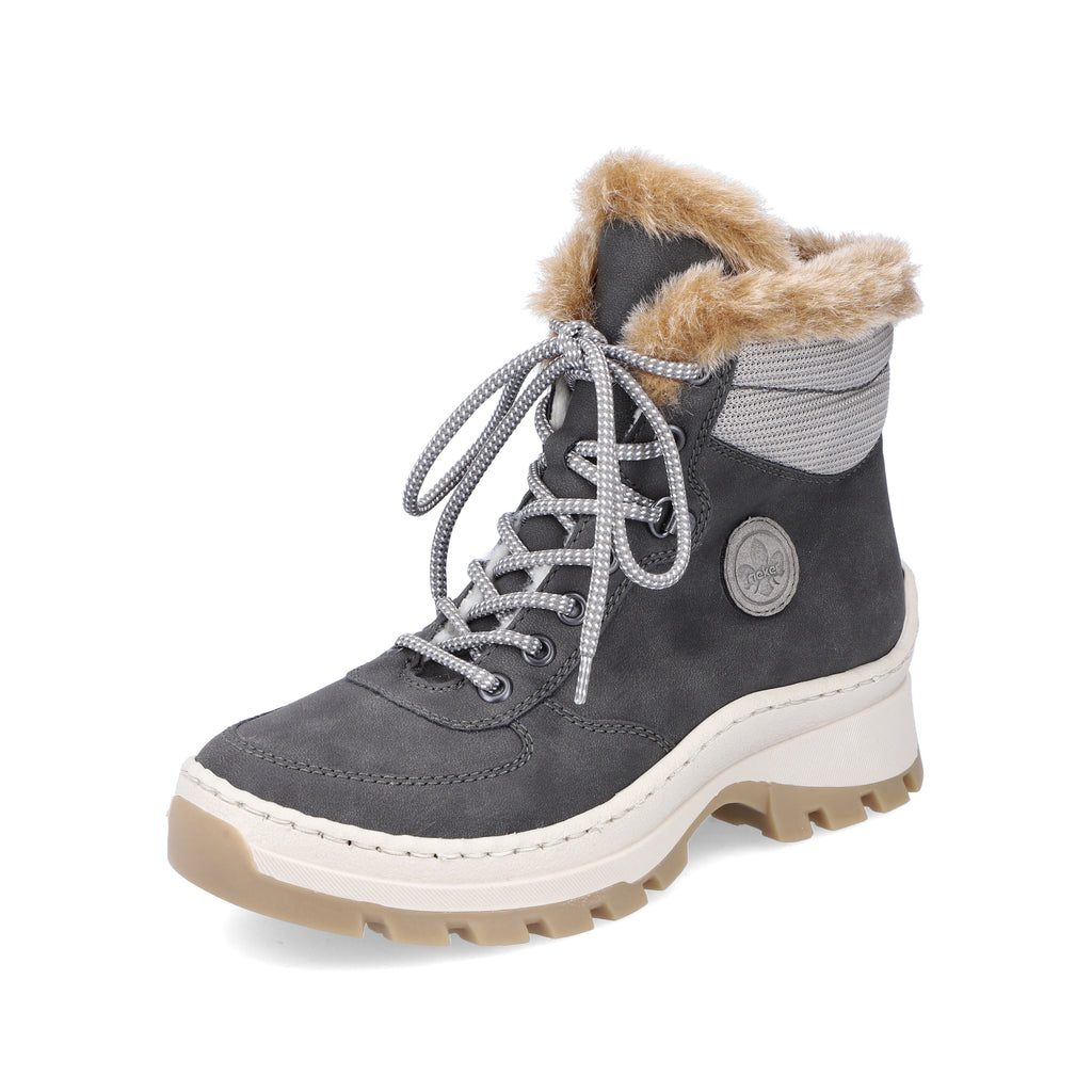 Grey Zip Boots for Women | Rieker X9335-45