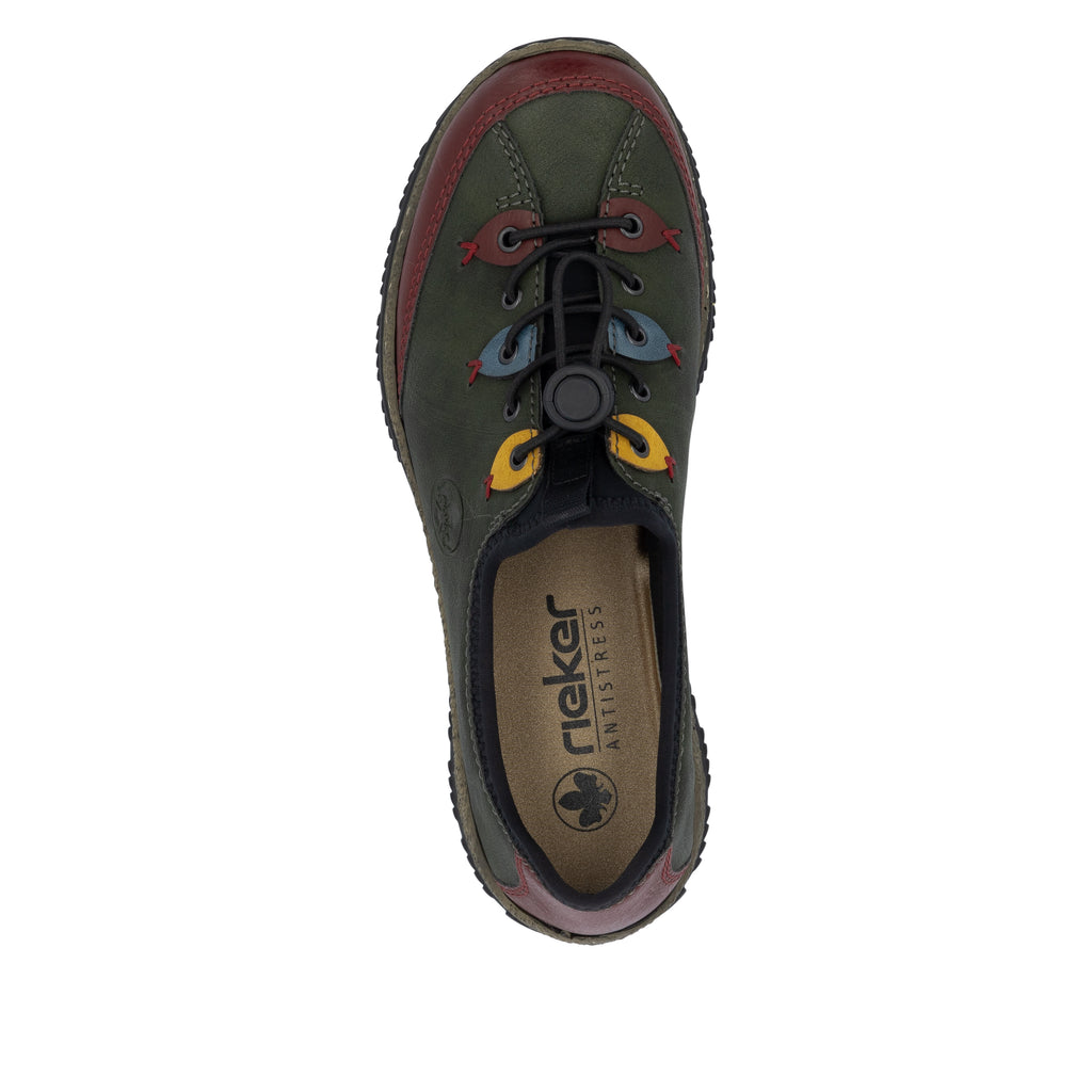 Green Elasticated Shoes for Women | Rieker N3271-54