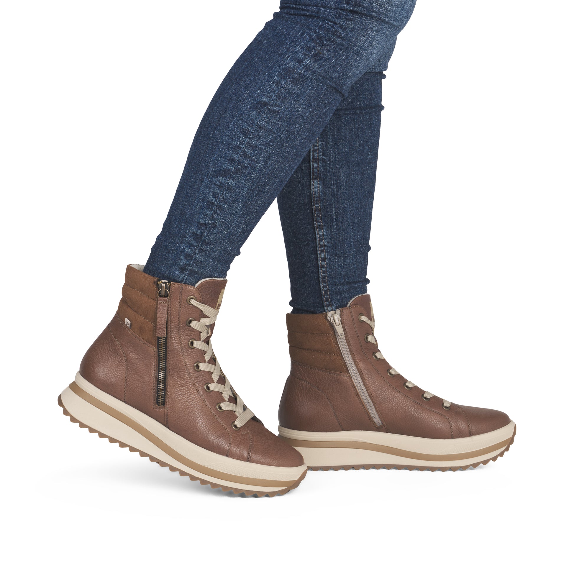 Brown Zip Boots for Women | Rieker W3870-24