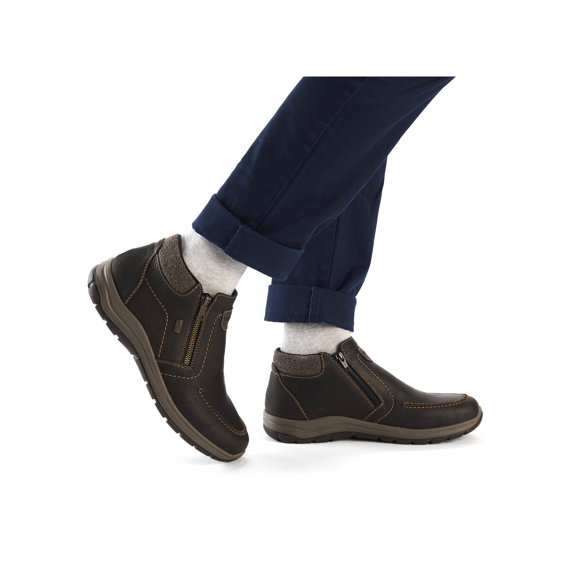 Brown Zip Boots for Men | Rieker 03660-25