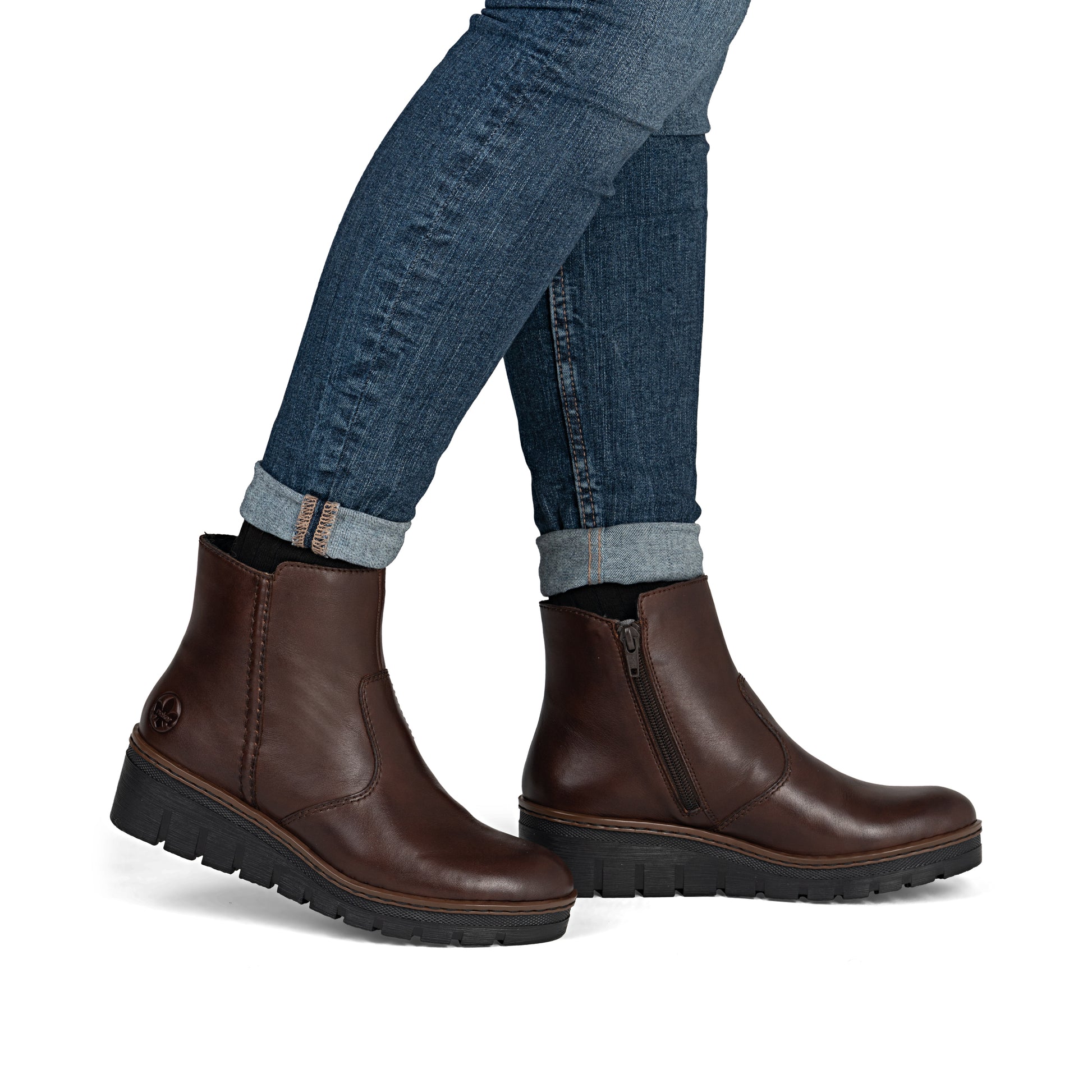 Brown Zip Boots for Women | Rieker X9165-27