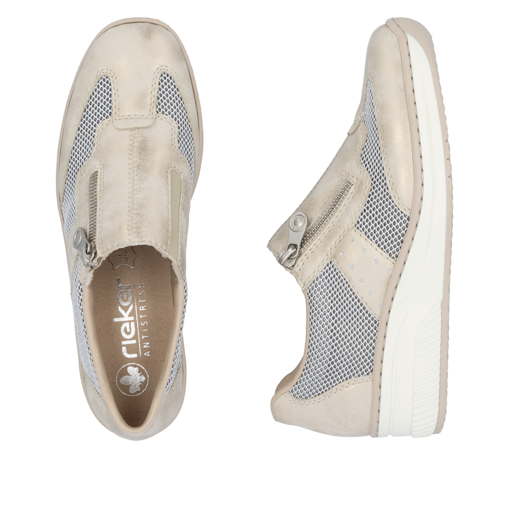 Beige Zip Shoes for Women | Rieker 48760-60