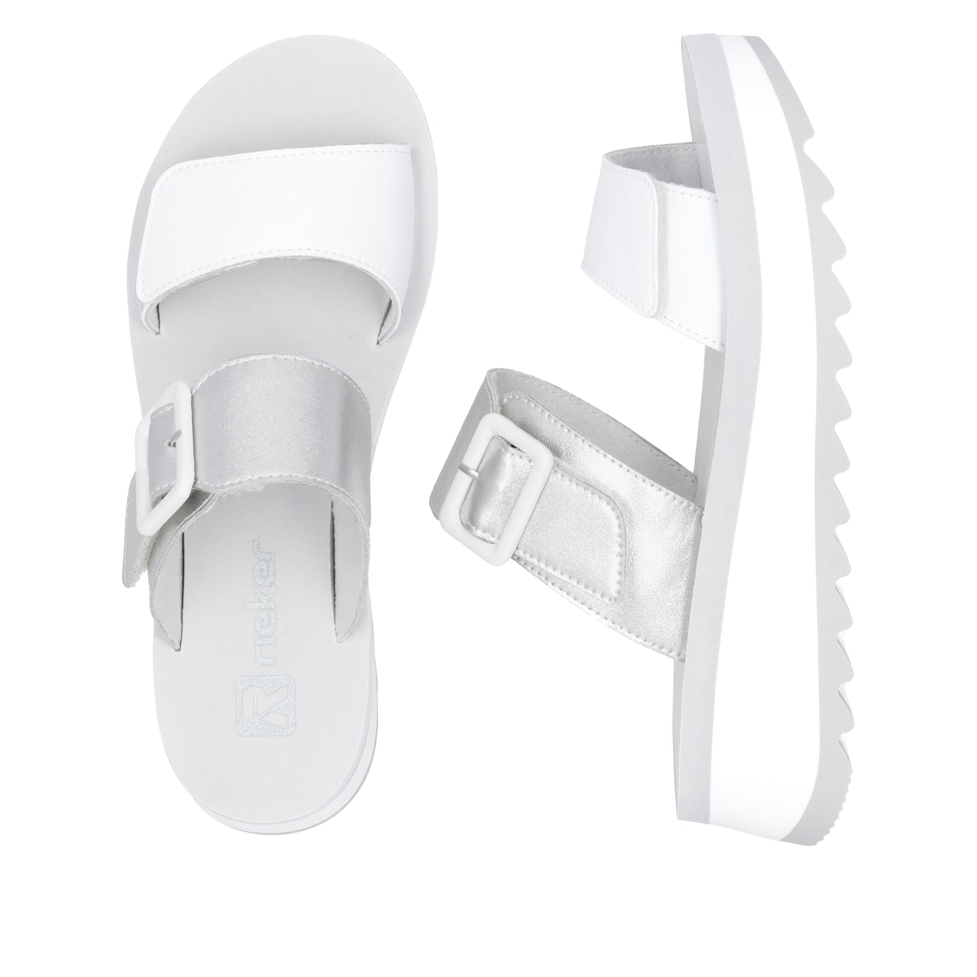 White Hook & Loop Sandals for Women | Rieker W3050-90