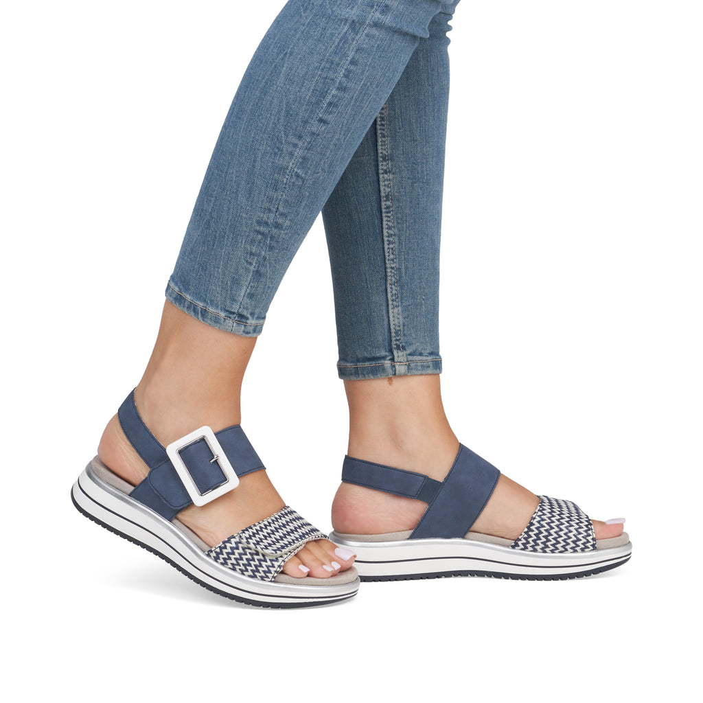 Blue Hook & Loop Sandals for Women | Remonte D1J53-14