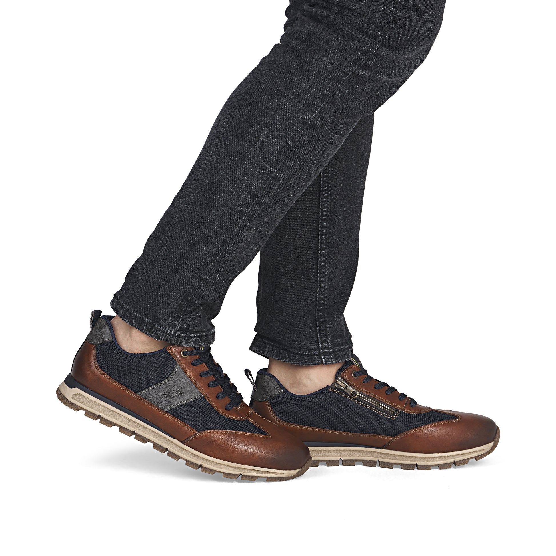 Brown Zip Shoes for Men | Rieker B0507-24