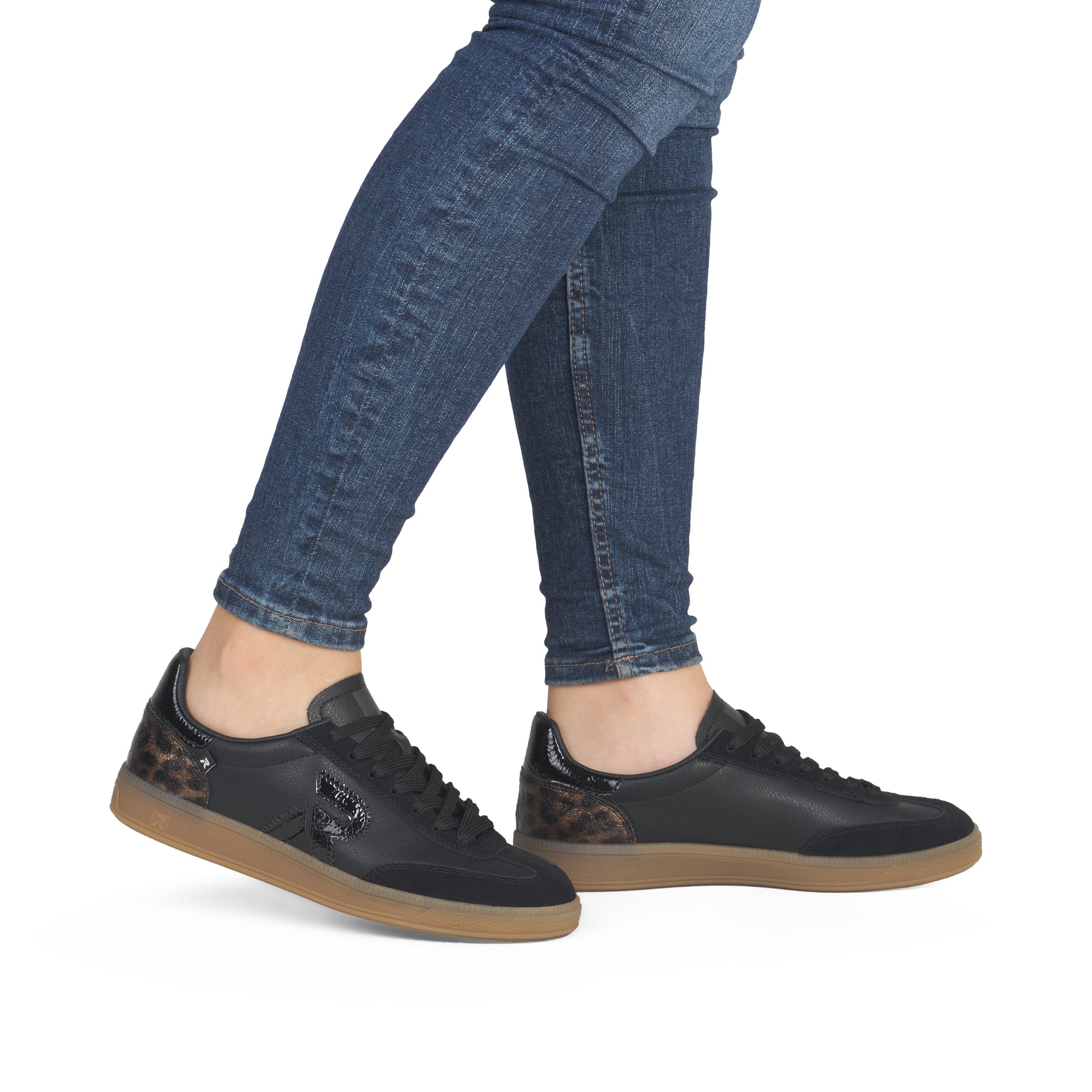 Black Elasticated Shoes for Women | Rieker W2200-03