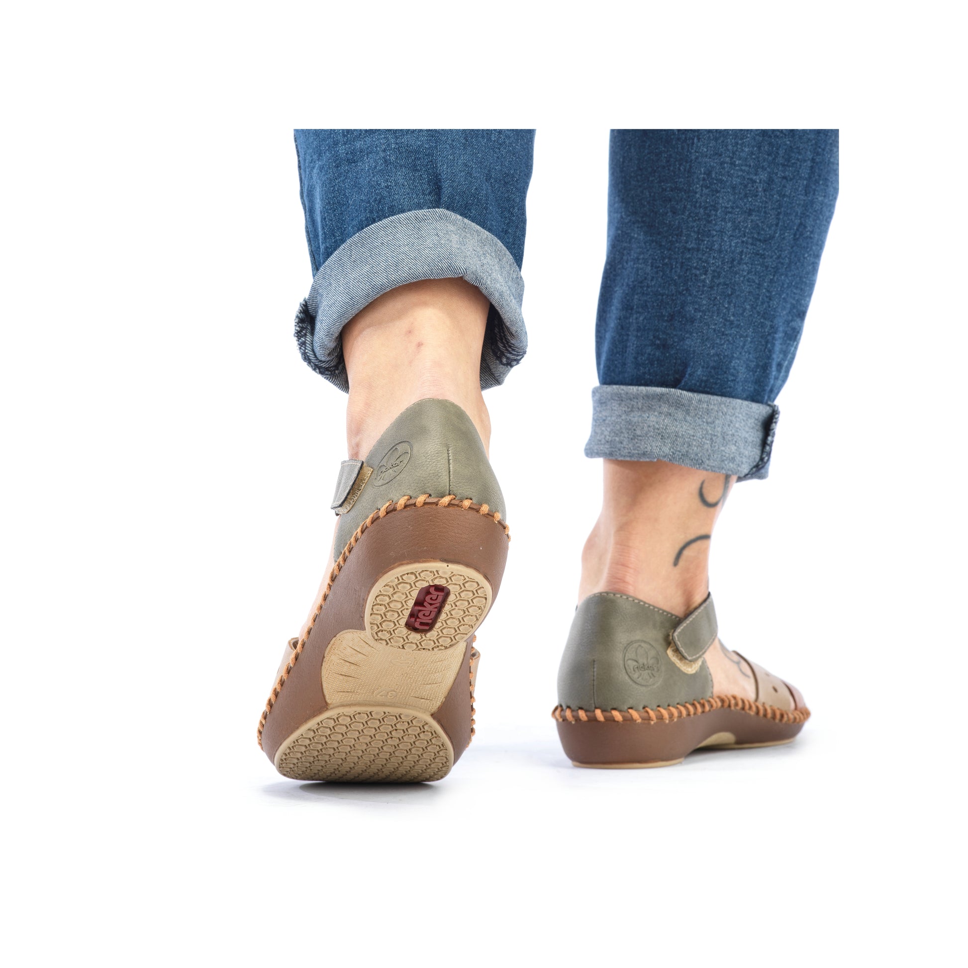 Green Hook & Loop Shoes for Women | Rieker M1655-54