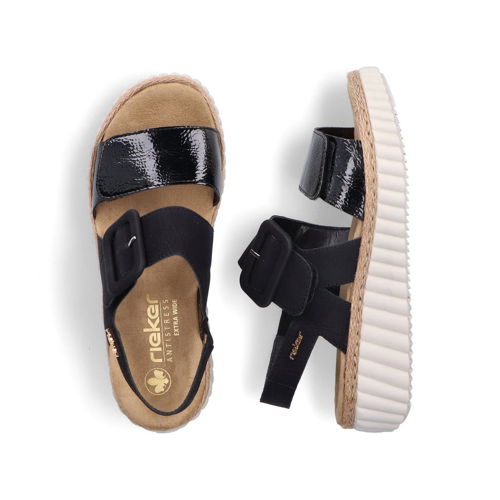 Black Hook & Loop Sandals for Women | Rieker 69260-00