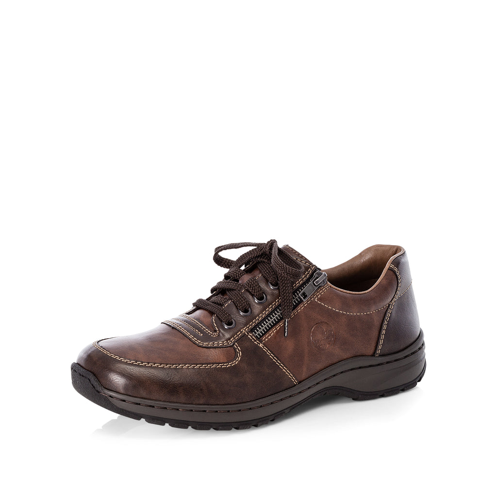 Brown Zip Shoes for Men | Rieker 03329-25