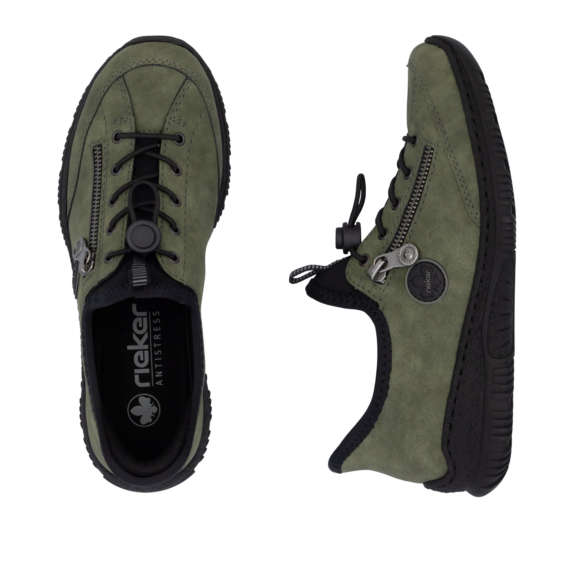 Green Elasticated Shoes for Women | Rieker N3267-54