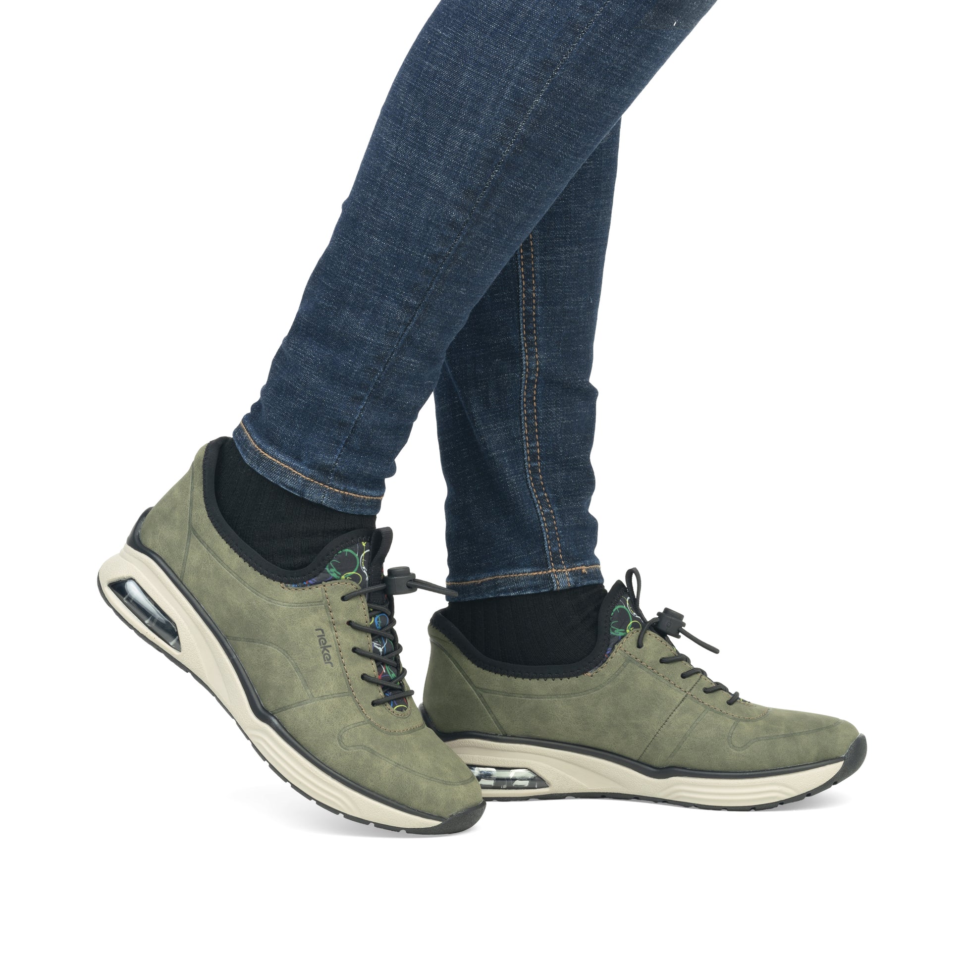 Green Elasticated Shoes for Women | Rieker M5651-54