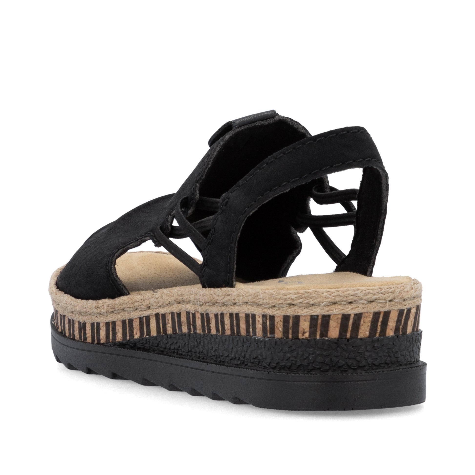 Black Elasticated Sandals for Women | Rieker V7972-00
