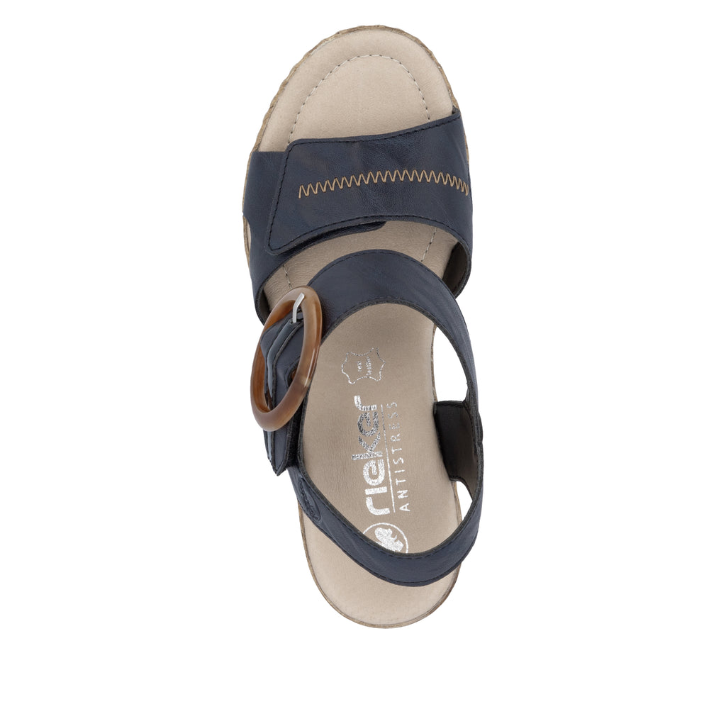 Blue Hook & Loop Sandals for Women | Rieker 66876-14