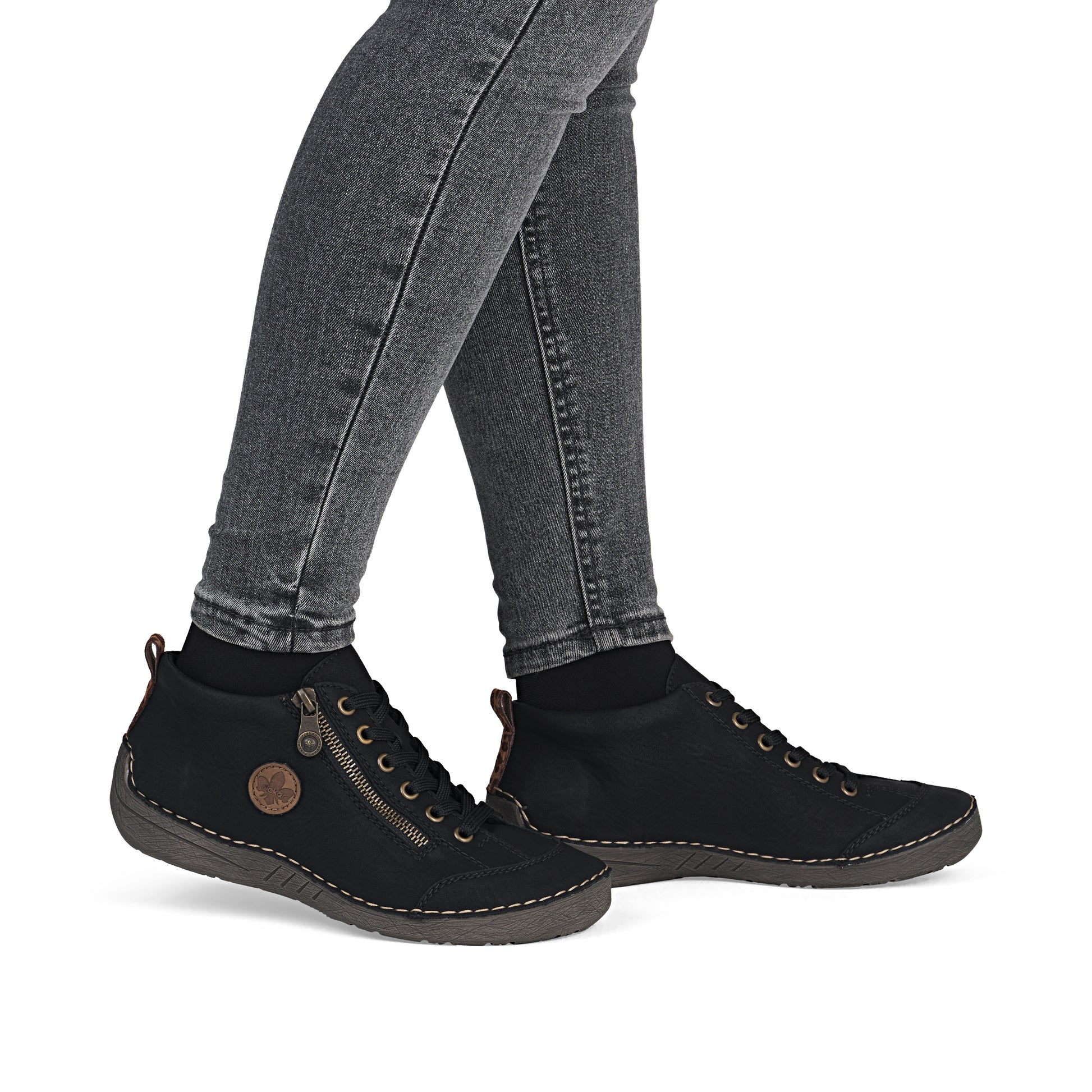 Black Zip Boots for Women | Rieker 52514-00
