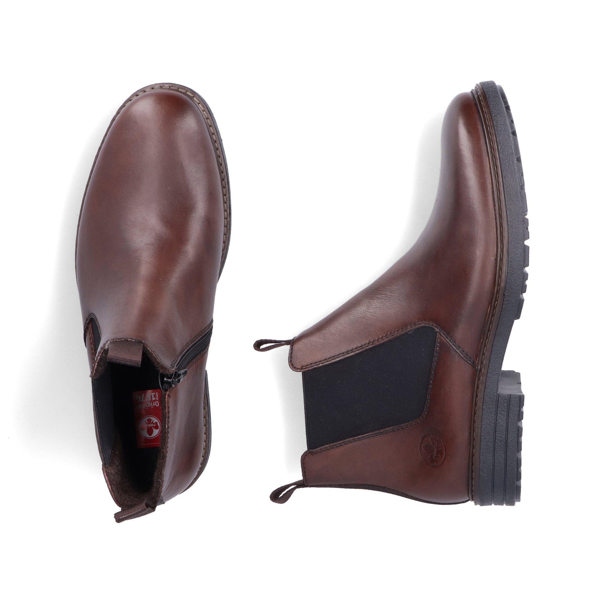 Brown Zip Boots for Men | Rieker 33180-26