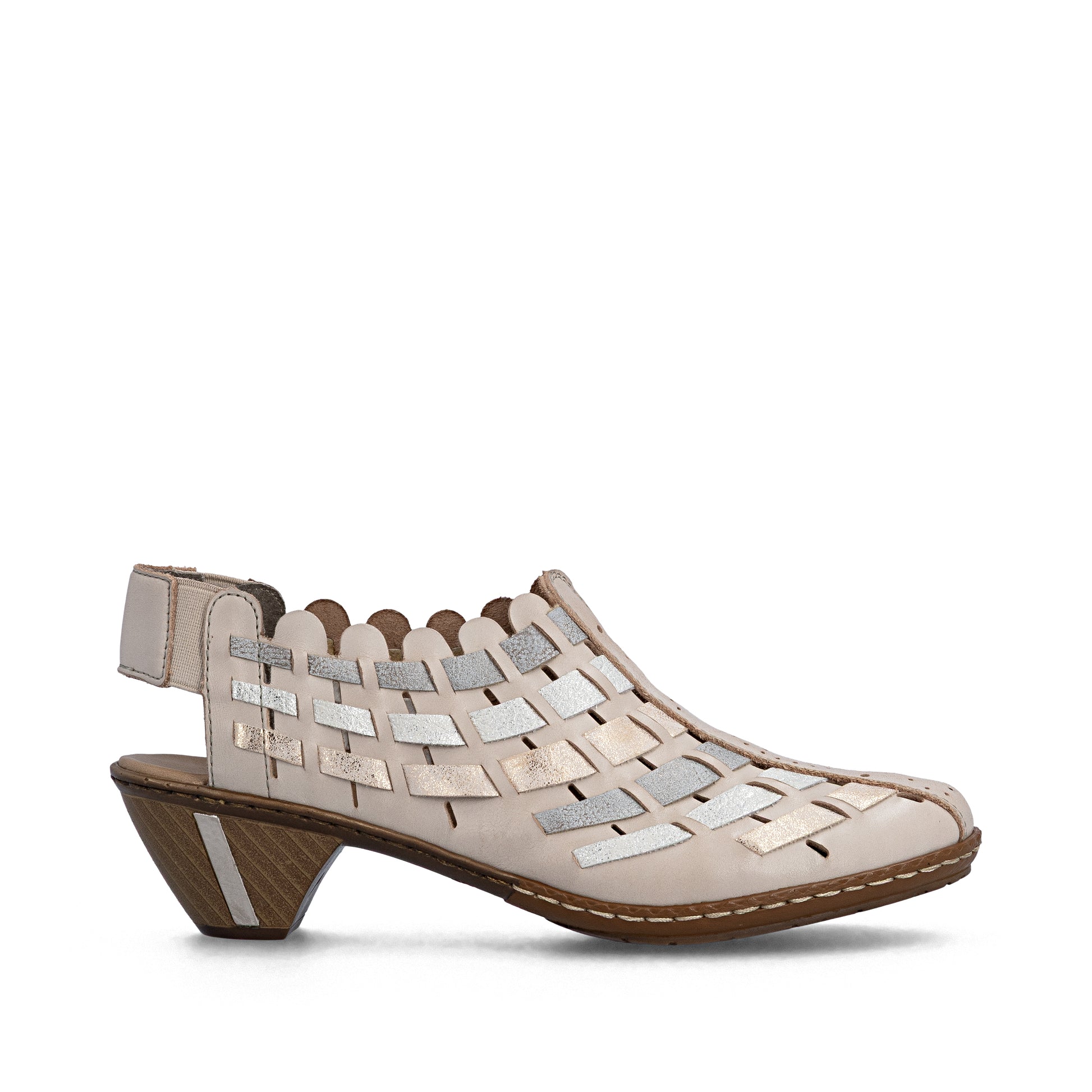 Beige Elasticated Shoes for Women | Rieker 46778-64