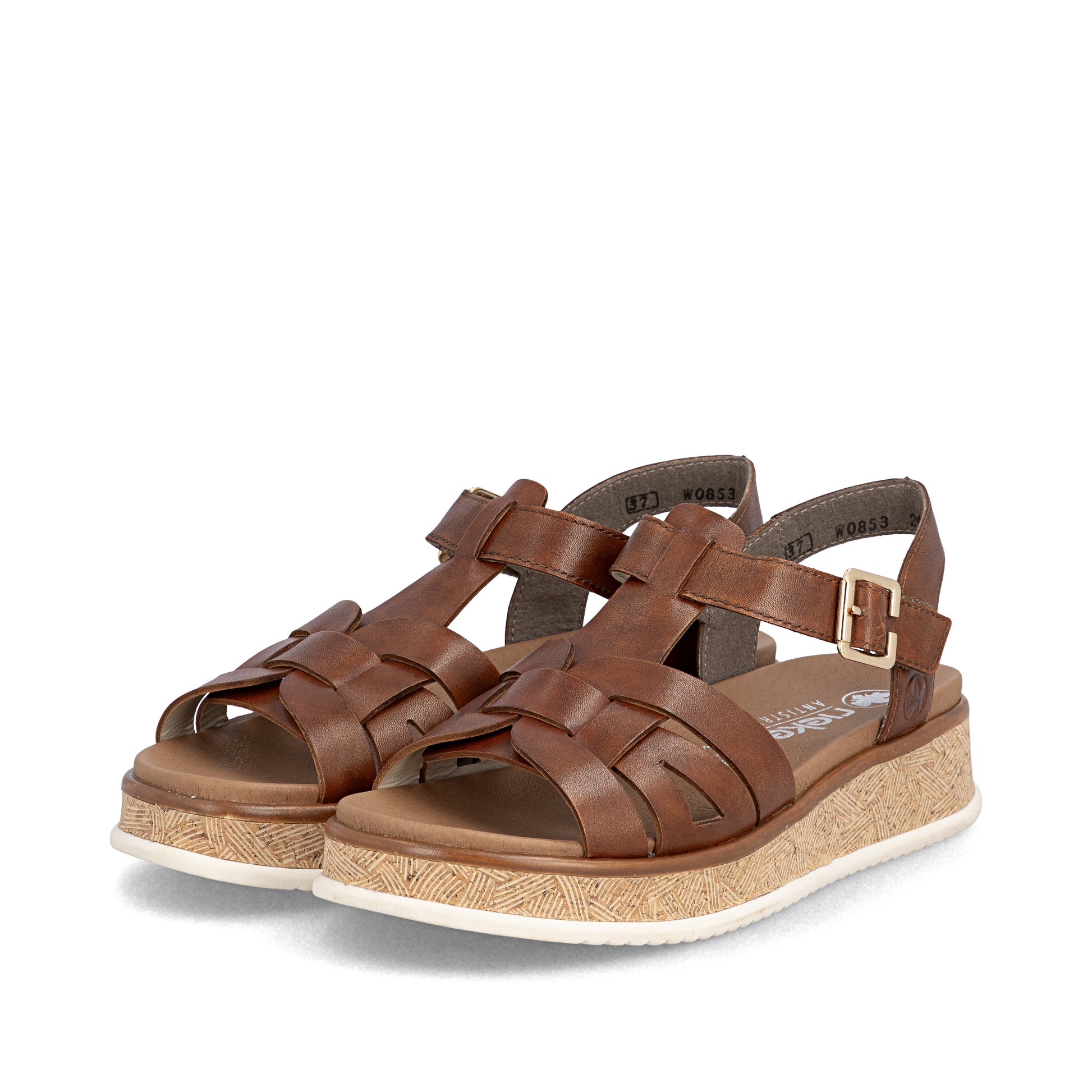 Brown Hook & Loop Sandals for Women | Rieker W0853-24
