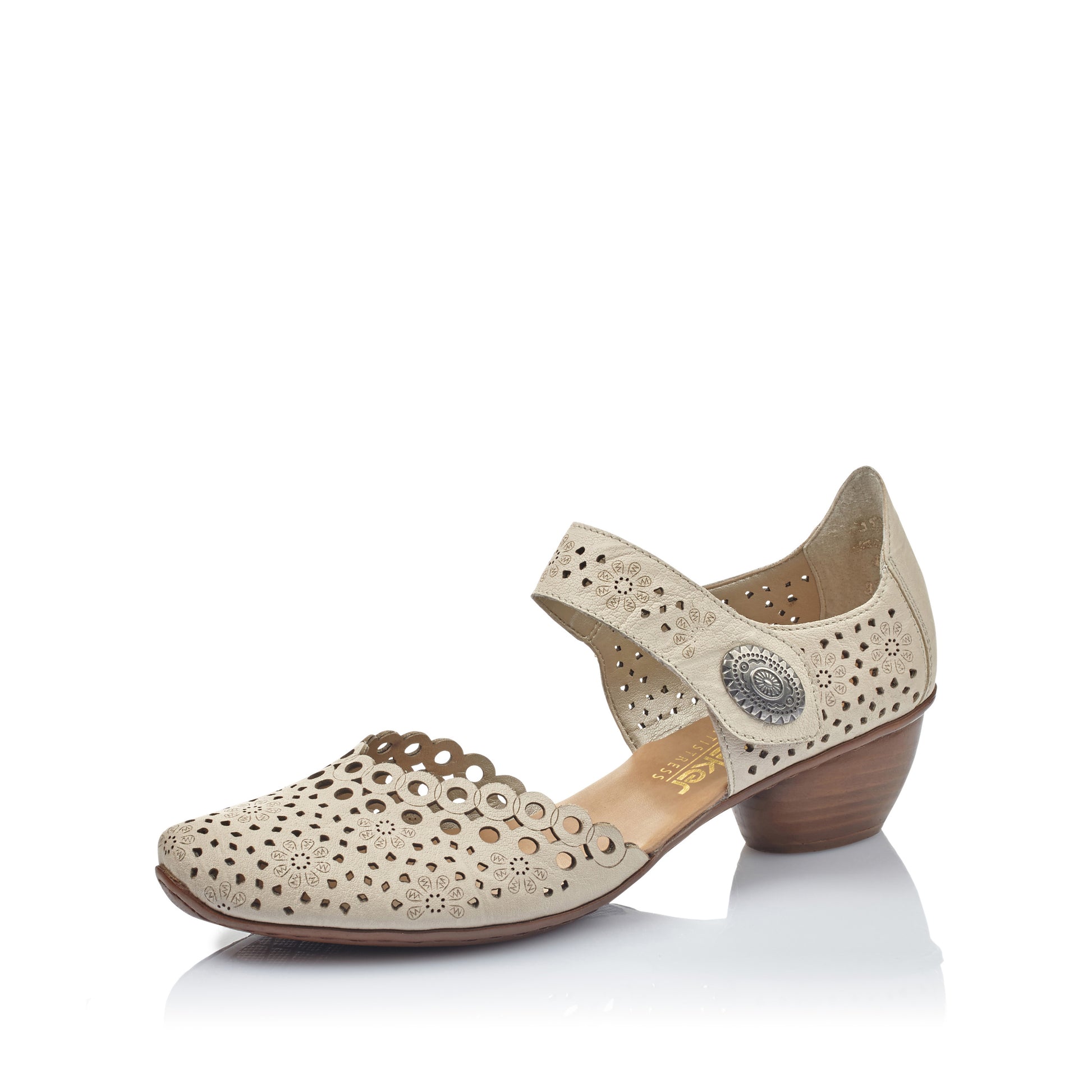 Beige Hook & Loop Shoes for Women | Rieker 43753-60