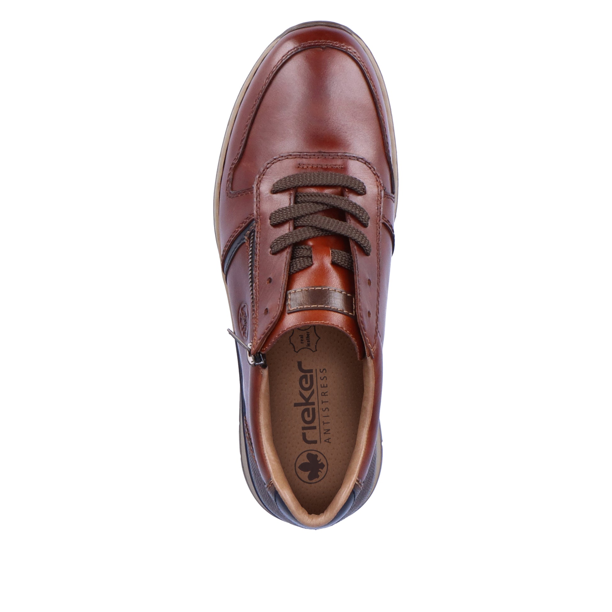 Brown Zip Shoes for Men | Rieker B2112-25