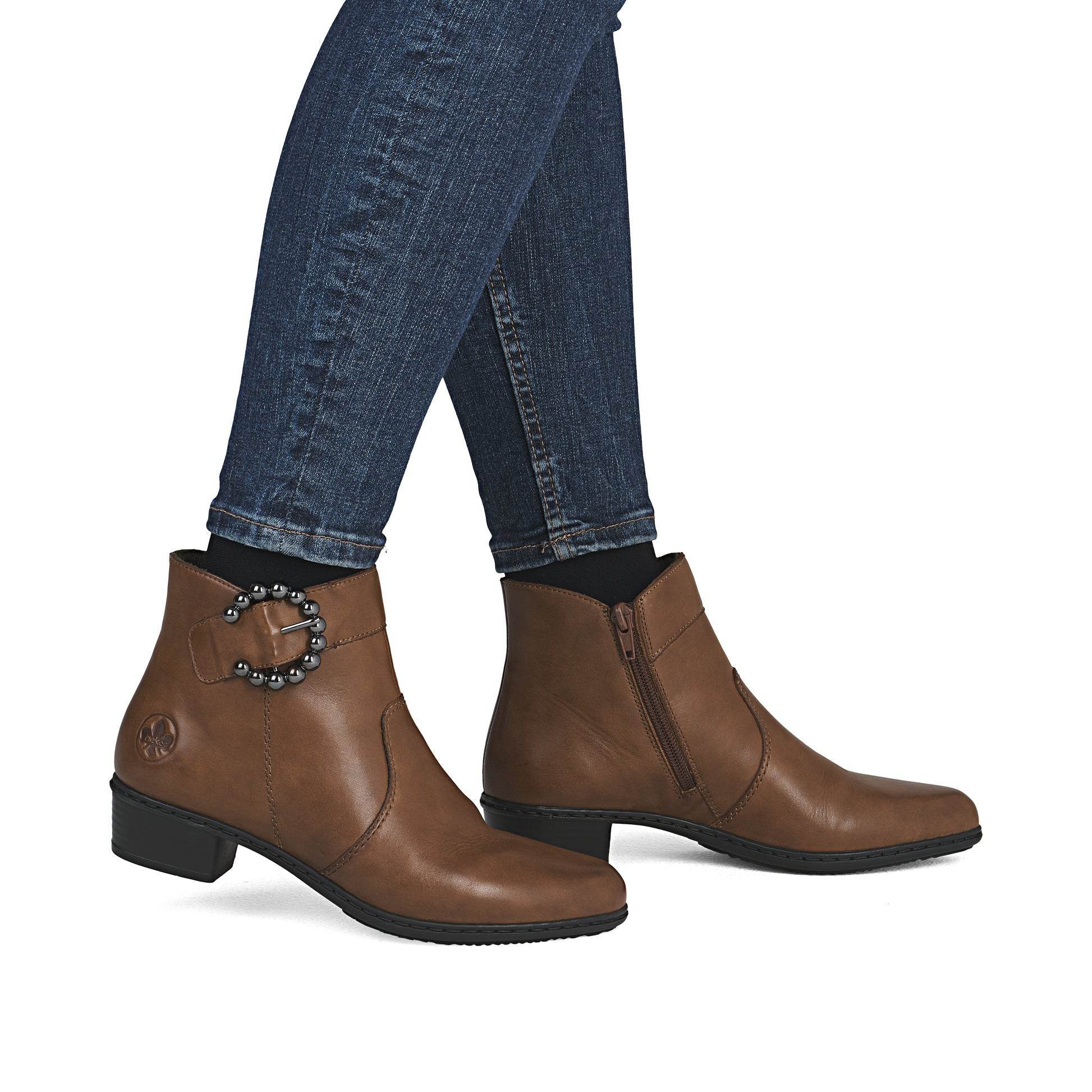Brown Zip Boots for Women | Rieker Y0797-24