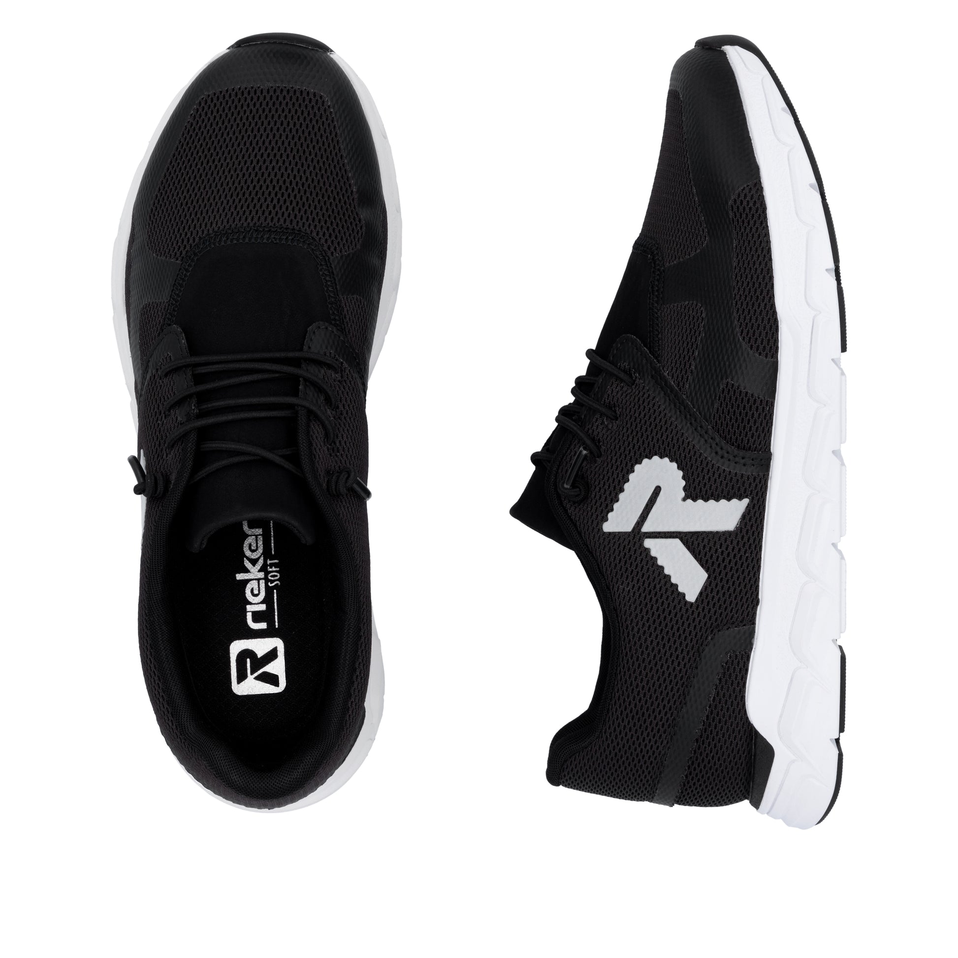 Black Elasticated Shoes for Women | Rieker M9000-00
