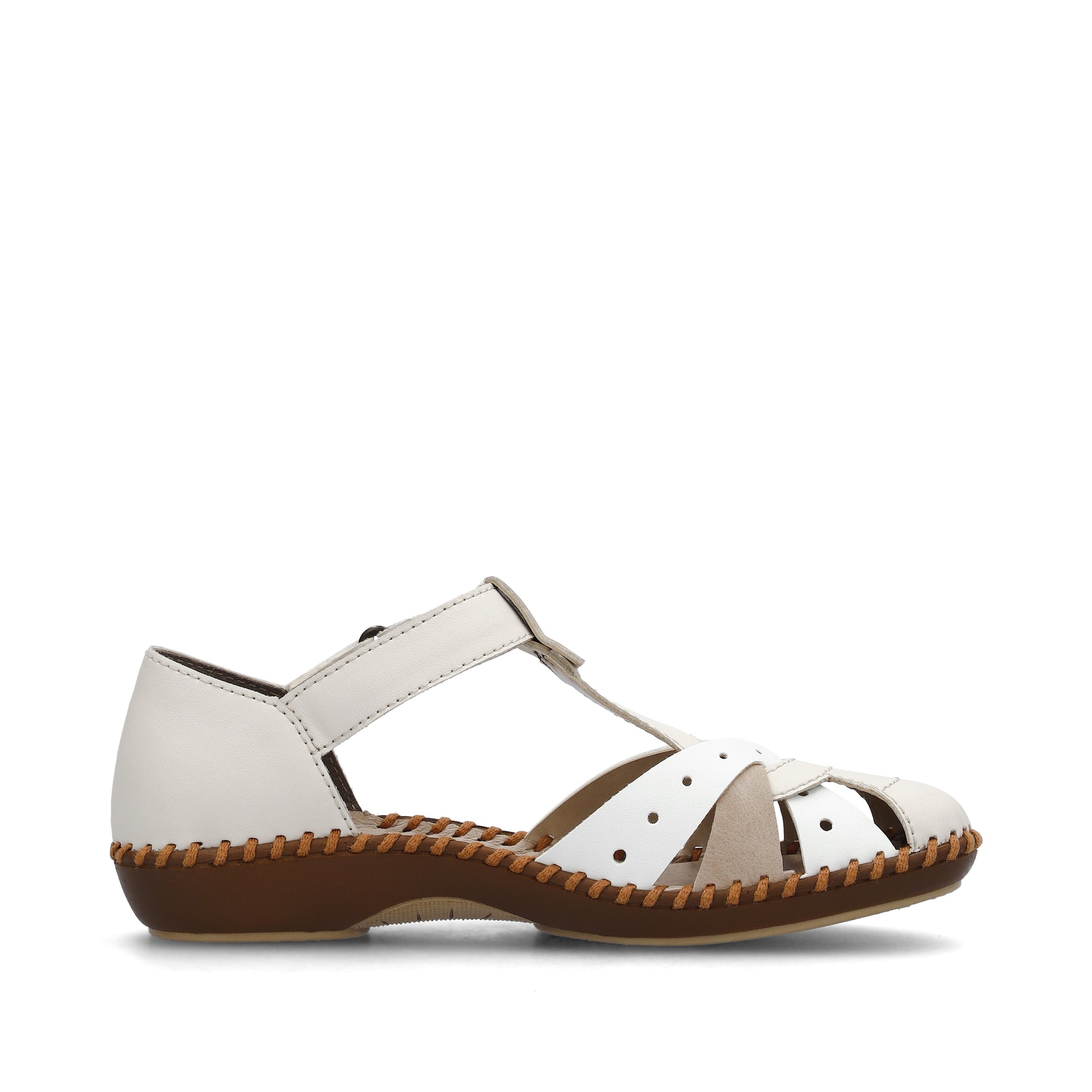 Beige Hook & Loop Shoes for Women | Rieker M1655-61
