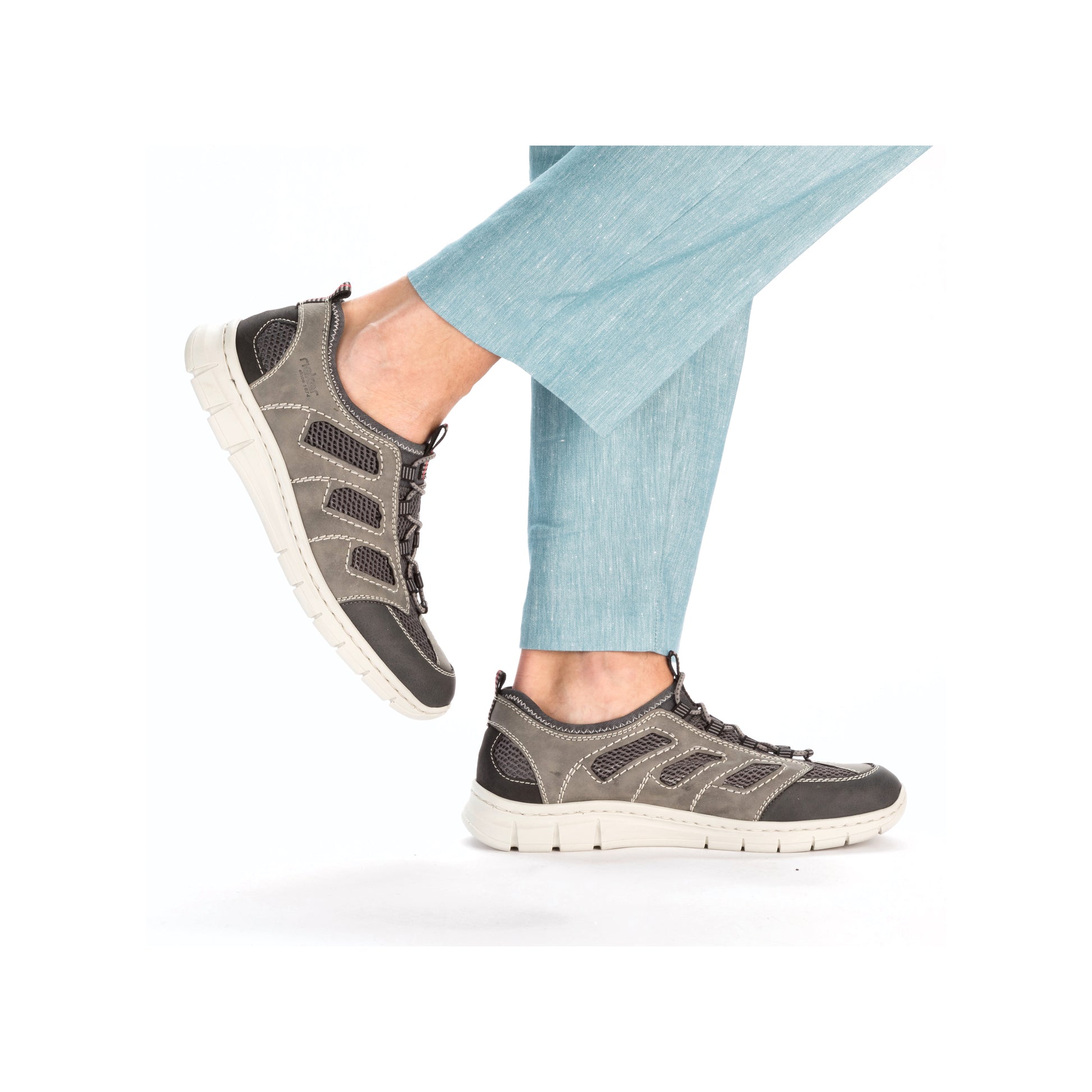 Grey Elasticated Shoes for Men | Rieker B7762-45
