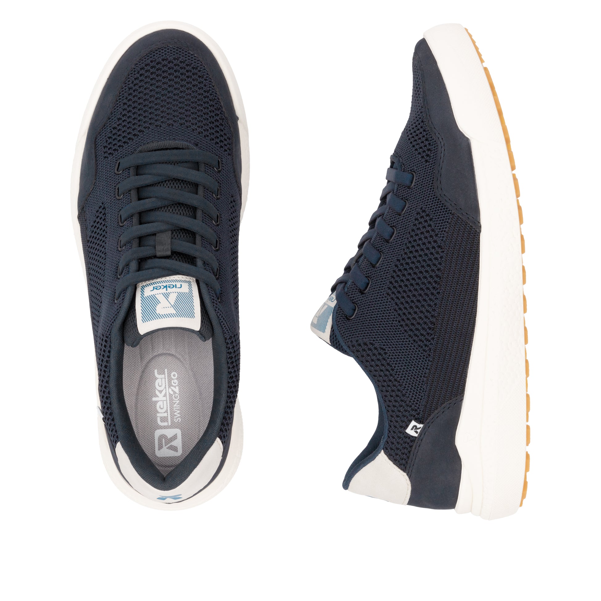 Blue Elasticated Shoes for Men | Rieker U1104-14
