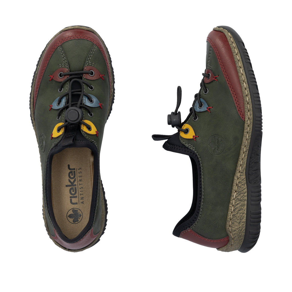 Green Elasticated Shoes for Women | Rieker N3271-54