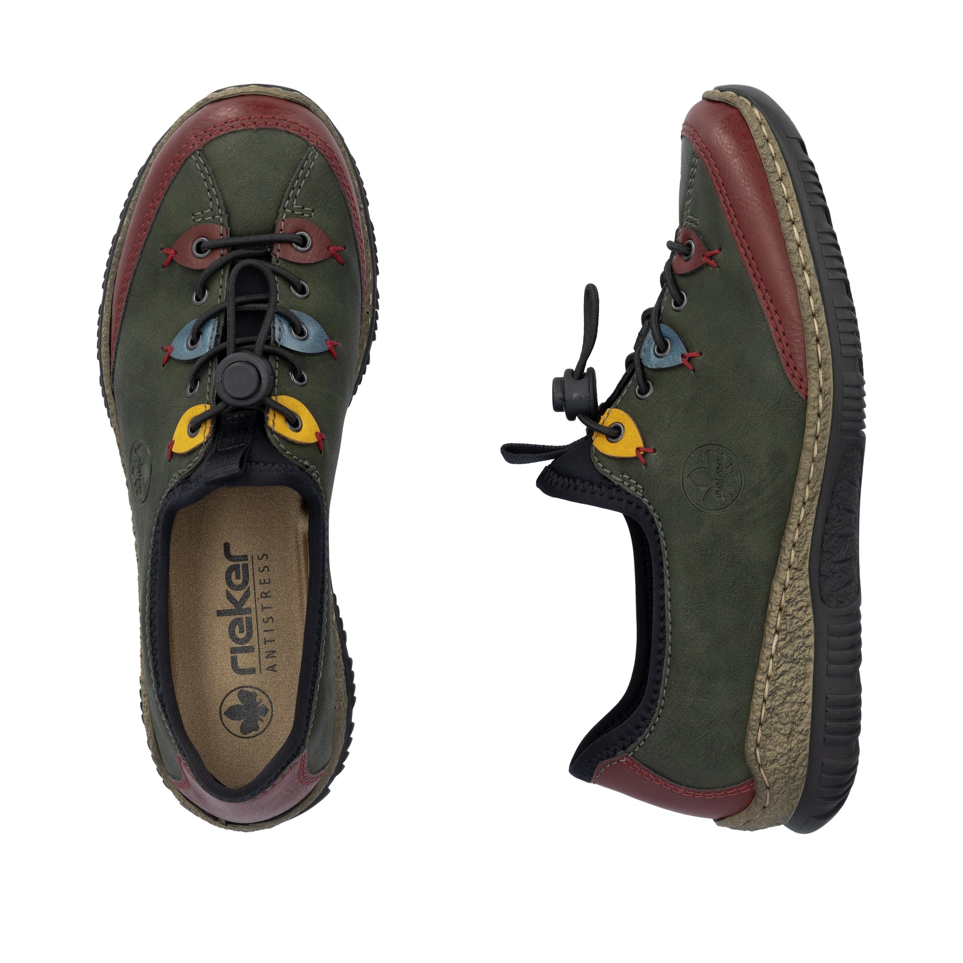 Green Elasticated Shoes for Women | Rieker N3271-54