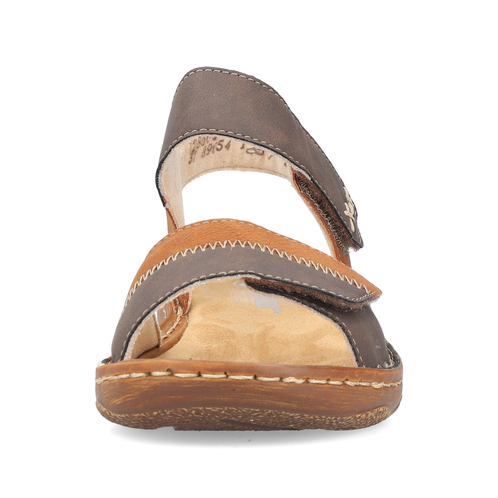 Brown Hook & Loop Sandals for Women | Rieker V2860-24