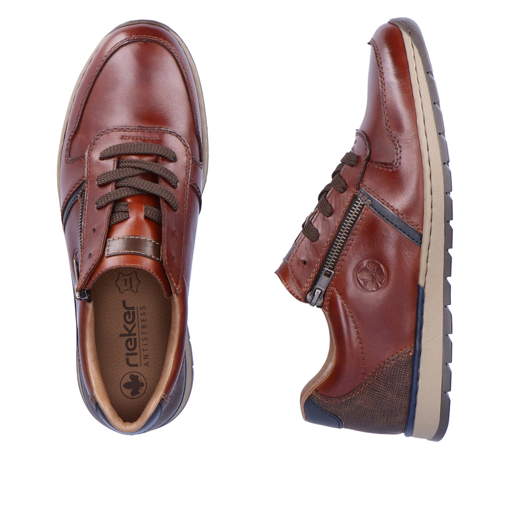 Brown Zip Shoes for Men | Rieker B2112-25