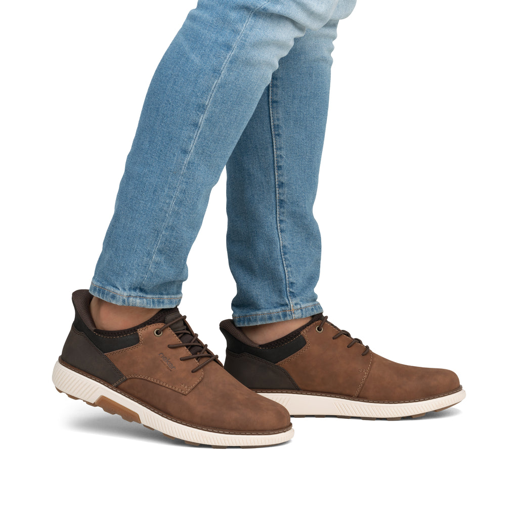 Brown Elasticated Shoes for Men | Rieker B3357-24