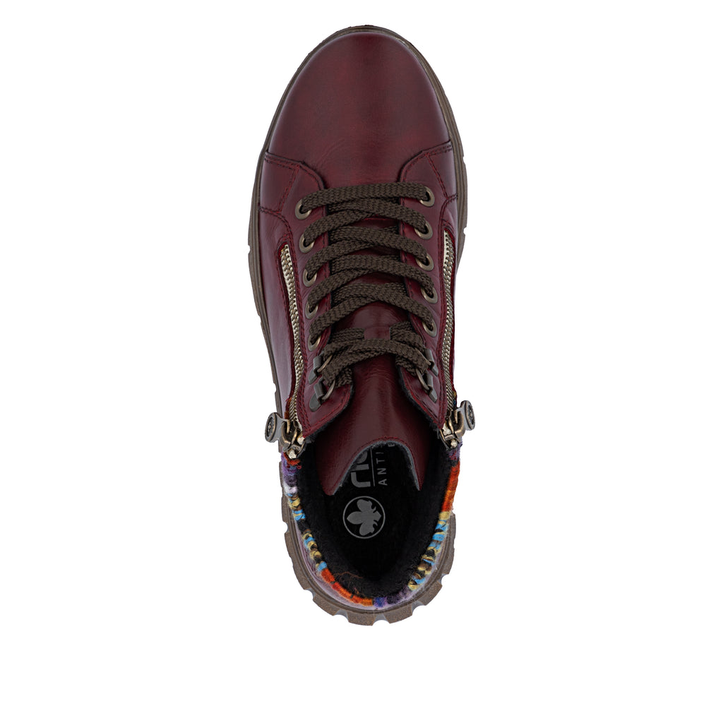 Red Zip Boots for Women | Rieker N1305-35