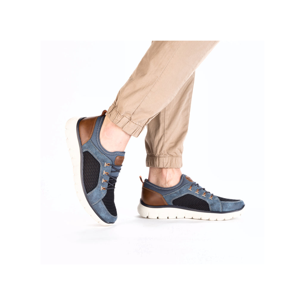 Blue Elasticated Shoes for Men | Rieker B6660-14