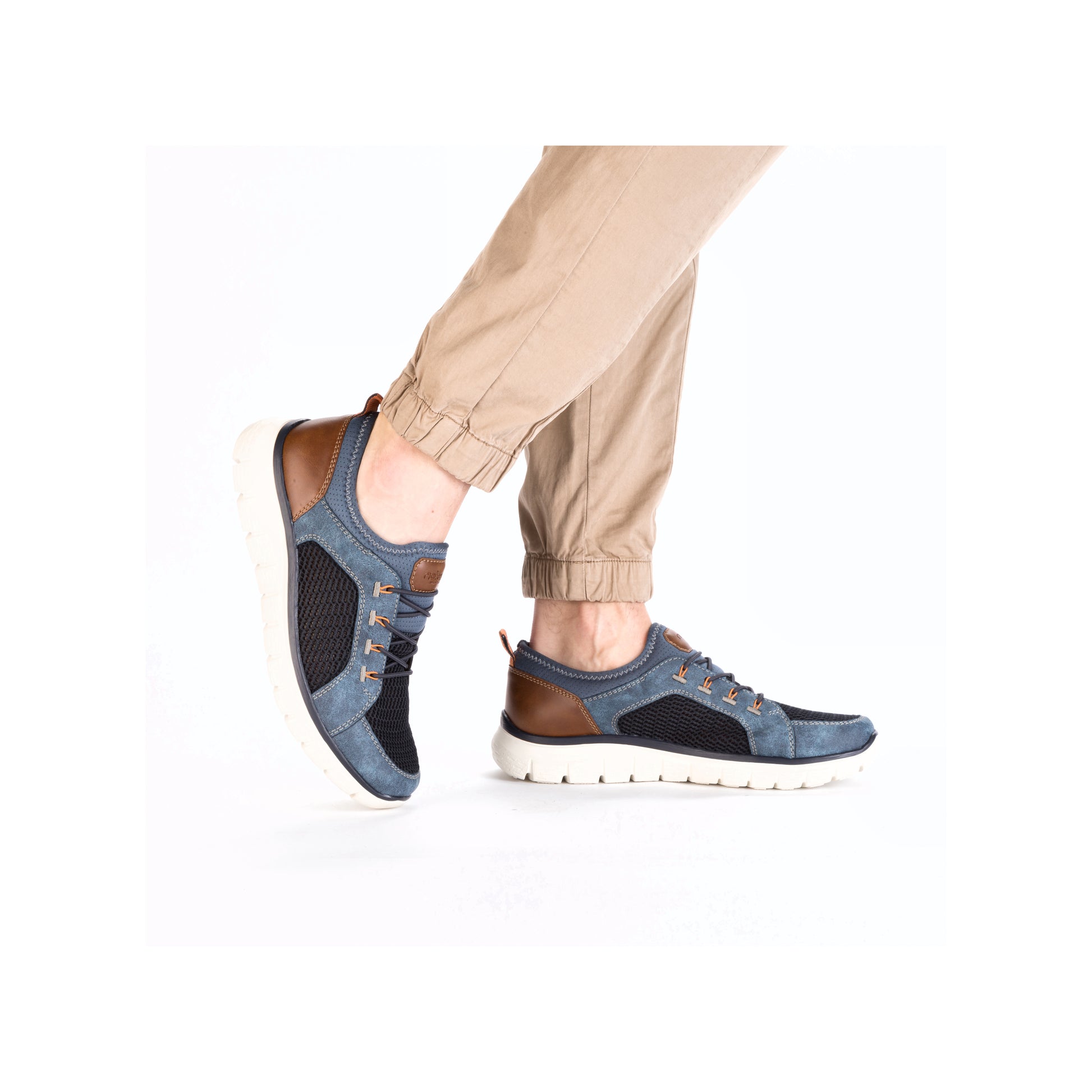 Blue Elasticated Shoes for Men | Rieker B6660-14