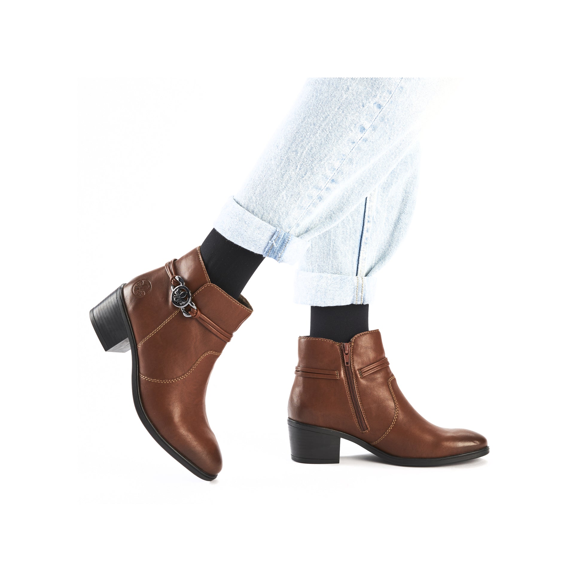 Brown Zip Boots for Women | Rieker 73970-22