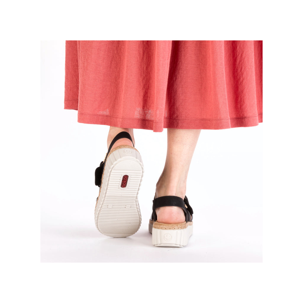 Black Hook & Loop Sandals for Women | Rieker 69260-00