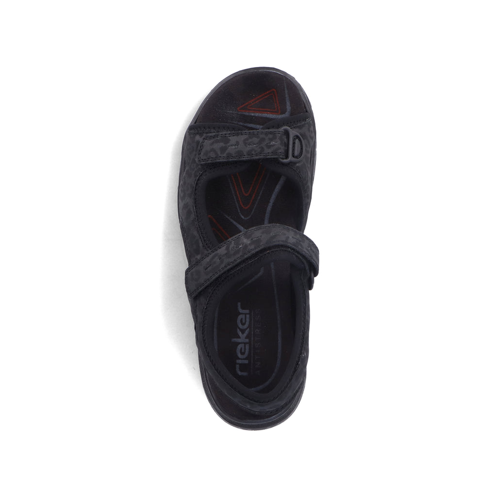 Black Hook & Loop Sandals for Women | Rieker 67666-00