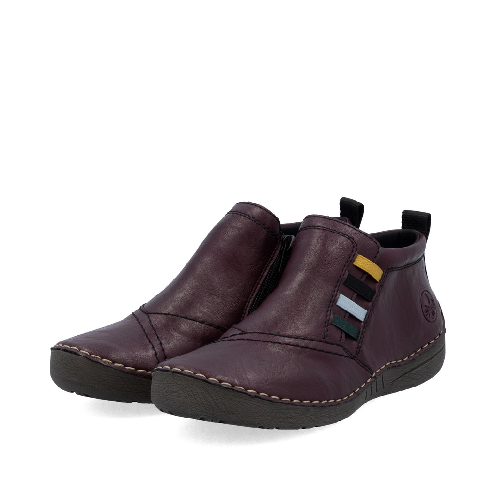 Red Zip Boots for Women | Rieker 52584-30