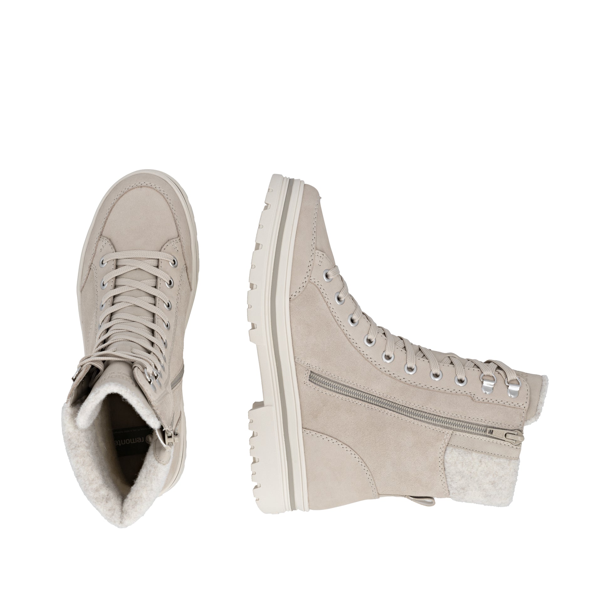 Beige Zip Boots for Women | Remonte D2U70-62
