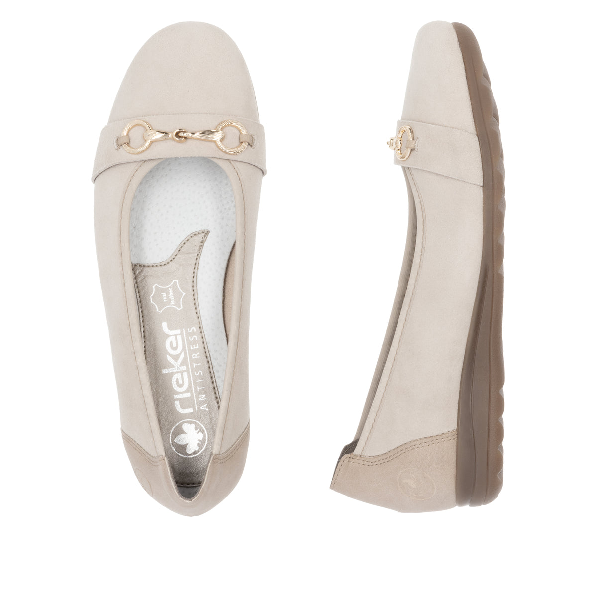 Rieker Women's Beige Ballerina Shoe | L9360-60