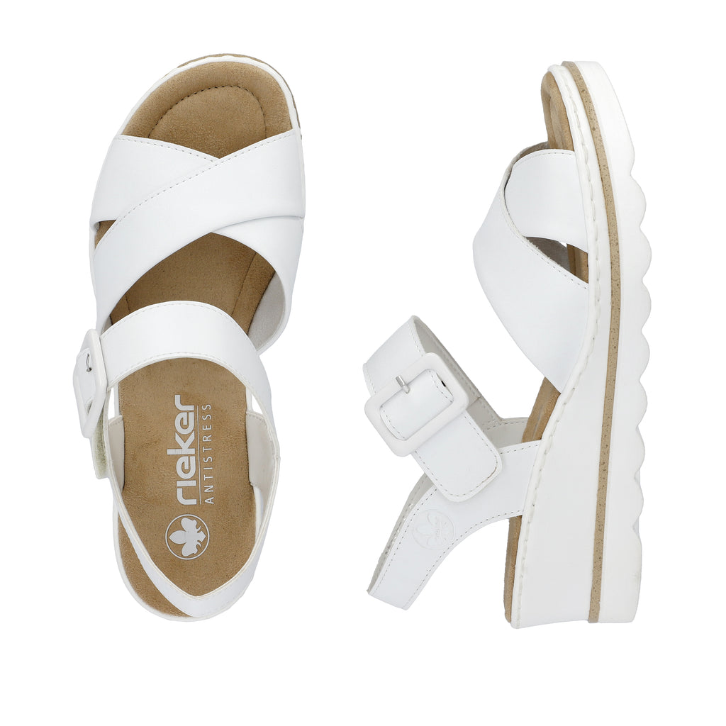 White Hook & Loop Sandals for Women | Rieker 67463-80