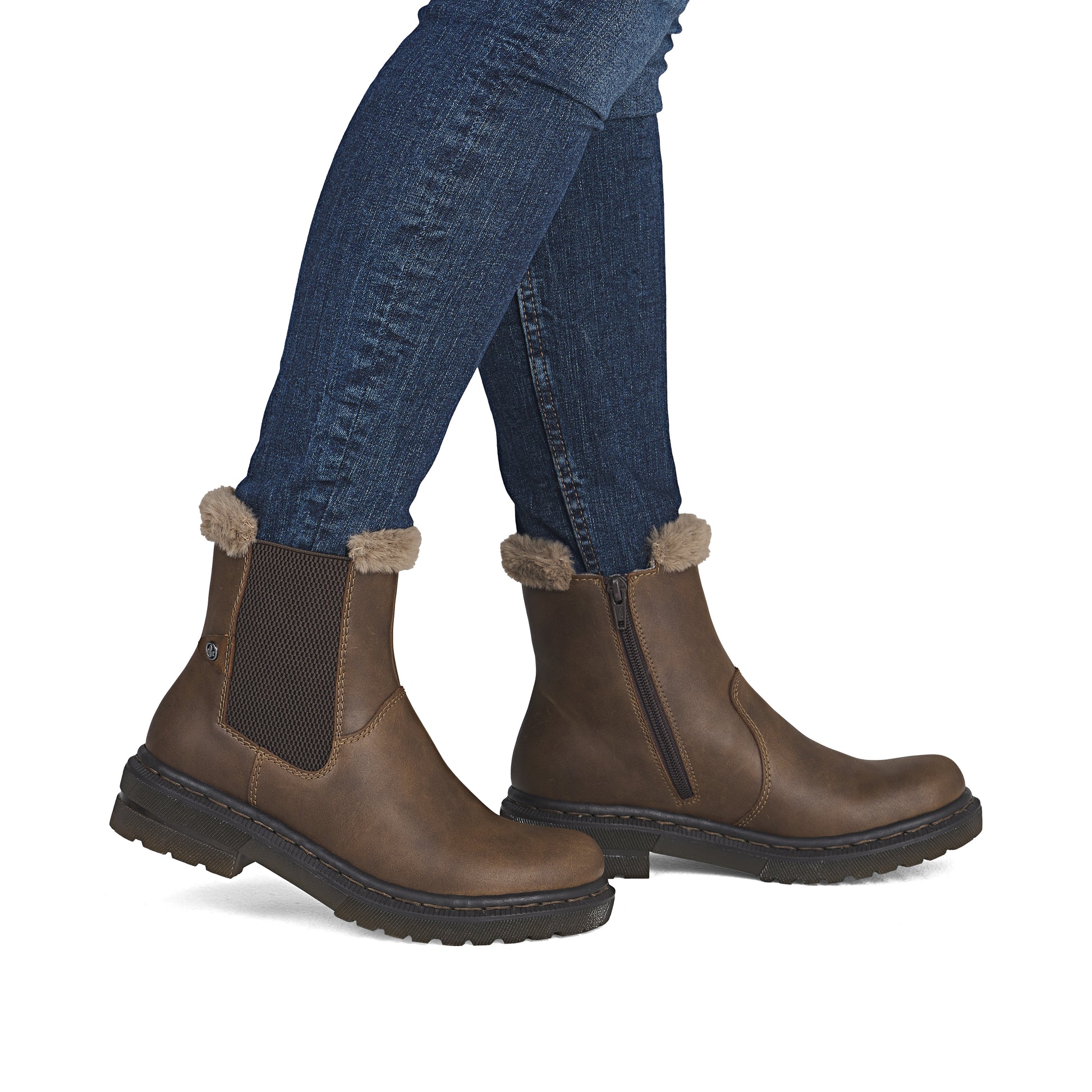 Brown Zip Boots for Women | Rieker 78250-22